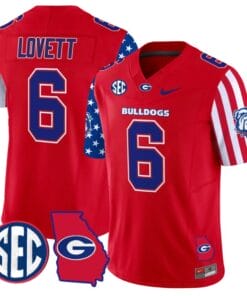 Dominic Lovett Jersey #6 Georgia Bulldogs American Style Vapor Limited Football Stitched Red
