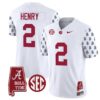Derrick Henry Jersey #2 Alabama Crimson Tide Vapor College Football Limited Stitched White