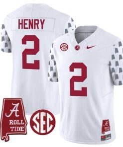 Derrick Henry Jersey #2 Alabama Crimson Tide Vapor College Football Limited Stitched White