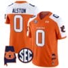Damari Alston Jersey #0 Auburn Tigers SEC Patch Vapor Limited College Football Stitched Orange Alternate