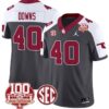 Ethan Downs Jersey #40 Oklahoma Sooners 100th Anniversary Patch Vapor Limited College Football Stitched Anthracite Alternate