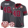 Ethan Downs Jersey #40 Oklahoma Sooners 100th Anniversary Patch Vapor Limited College Football Stitched Anthracite 4 Ethan Downs Jersey #40 Oklahoma Sooners 100th Anniversary Patch Vapor Limited College Football Stitched Anthracite