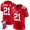 Henry Parrish Jr Jersey #21 Ole Miss Rebels Vapor Limited College Football Stitched Red