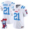 Henry Parrish Jr Jersey #21 Ole Miss Rebels Vapor Limited College Football Stitched 2024 White