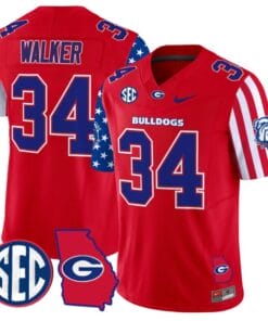 Herschel Walker Jersey #34 Georgia Bulldogs American Style Vapor Limited Football Stitched Red