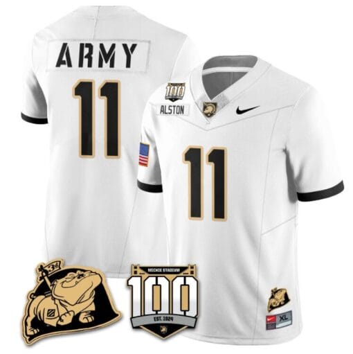 Isaiah Alston Jersey #11 Army Black Knights Vapor Limited College Football Stitched White