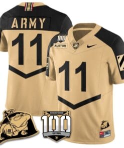 Isaiah Alston Jersey #11 Army Black Knights Vapor Limited College Football Stitched Gold Alternate