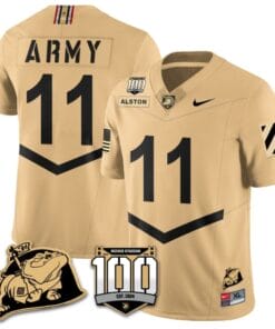 Isaiah Alston Jersey #11 Army Black Knights Vapor Limited College Football Stitched Gold