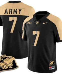 Jimmy Ciarlo Jersey #7 Army Black Knights Jersey Rocky The Bulldog Patch Vapor Limited College Football Stitched Black Alternate