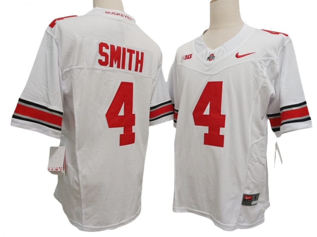 Jeremiah Smith Jersey #4 Ohio State Buckeyes Vapor F.U.S.E. Football Limited White