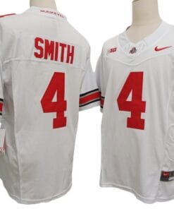 Jeremiah Smith Jersey #4 Ohio State Buckeyes Vapor F.U.S.E. Football Limited White
