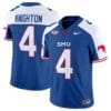 Jaylan Knighton Jersey #4 SMU Mustangs Icy College Football Vapor Limited Blue Alternate 5 Jaylan Knighton Jersey #4 SMU Mustangs Icy College Football Vapor Limited Blue Alternate