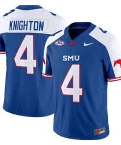 Jaylan Knighton Jersey #4 SMU Mustangs Icy College Football Vapor Limited Blue Alternate