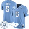 JJ Jones Jersey #5 North Carolina Tar Heels Vapor College Football Stitched Blu