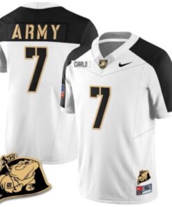 Jimmy Ciarlo Jersey #7 Army Black Knights Jersey Rocky The Bulldog Patch Vapor Limited College Football Stitched White Alternate