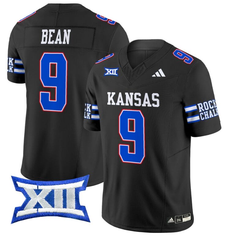 Jason Bean Jersey #9 Kansas Jayhawks 2024 Vapor College Football Vapor Limited Black 8 Jason Bean Jersey #9 Kansas Jayhawks 2024 Vapor College Football Vapor Limited Black