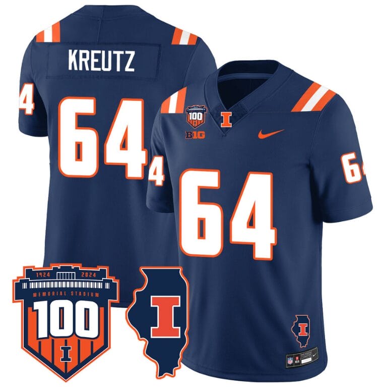 Josh Kreutz Jersey #64 Illinois Fighting Vapor Limited College Football Stitched Navy 8 Josh Kreutz Jersey #64 Illinois Fighting Vapor Limited College Football Stitched Navy