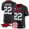 Ja'Quinden Jackson Jersey #22 Arkansas Razorbacks Vapor Limited College Football Stitched Black