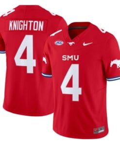 Jaylan Knighton Jersey #4 SMU Mustangs Icy College Football Vapor Limited Red
