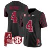 Jalen Milroe Jersey #4 Alabama Crimson Tide Vapor College Football Limited Stitched Black