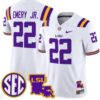 John Emery Jr Jersey #22 LSU Tigers 2024 Louisiana Patch Vapor Limited College Football Stitched White