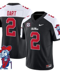 Jaxson Dart Jersey #2 Ole Miss Rebels Vapor Limited College Football Stitched Black Alternate