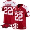 JaQuinden Jackson Jersey #22 Arkansas Razorbacks Vapor Limited College Football Stitched Cardinal Alternate