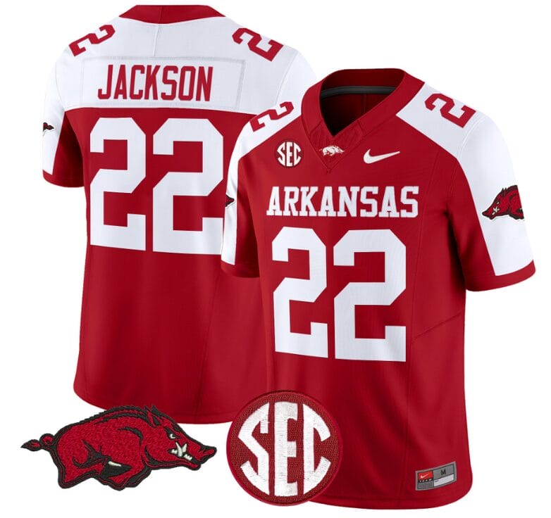 Ja'Quinden Jackson Jersey #22 Arkansas Razorbacks Vapor Limited College Football Stitched Cardinal Alternate 8 JaQuinden Jackson Jersey #22 Arkansas Razorbacks Vapor Limited College Football Stitched Cardinal Alternate