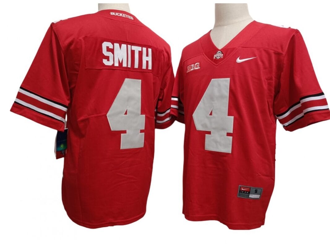 Jeremiah Smith Jersey #4 Ohio State Buckeyes Vapor F.U.S.E. Football Limited Red