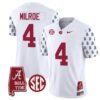 Jalen Milroe Jersey #4 Alabama Crimson Tide Vapor College Football Limited Stitched White