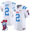 Jaxson Dart Jersey #2 Ole Miss Rebels Vapor Limited College Football Stitched 2024 White