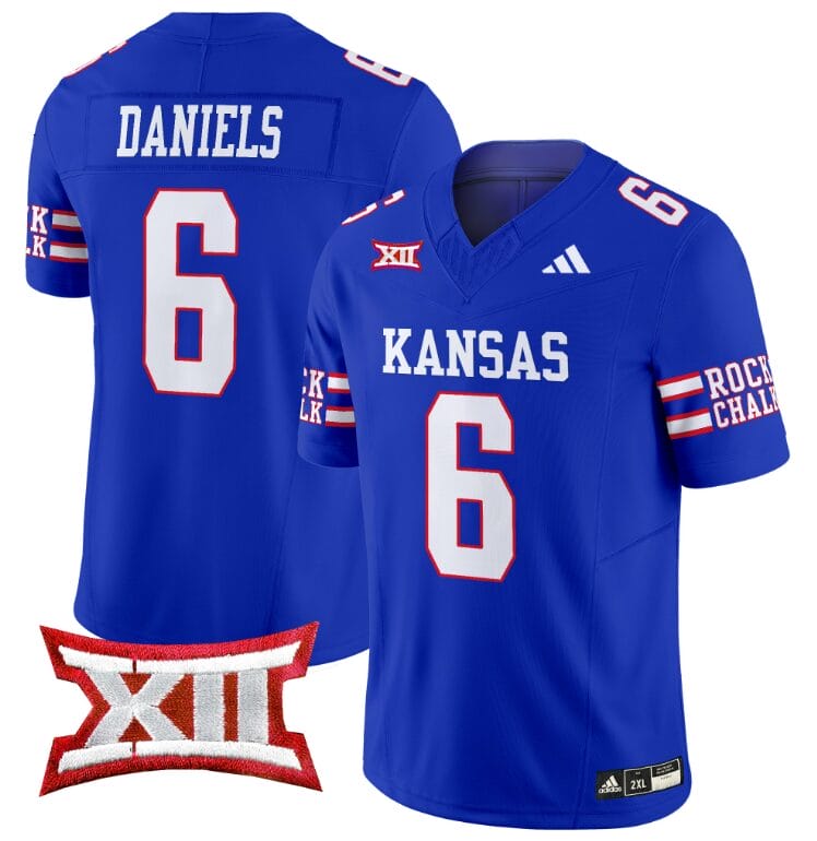 Jalon Daniels Jersey #6 Kansas Jayhawks 2024 Vapor College Football Vapor Limited Royal 8 Jalon Daniels Jersey #6 Kansas Jayhawks 2024 Vapor College Football Vapor Limited Royal,