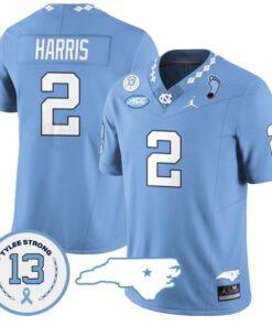 Jakeen Harris Jersey #2 North Carolina Tar Heels Vapor College Football Stitched Blue