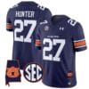 Jarquez Hunter Jersey #27 Auburn Tigers SEC Patch Vapor Limited College Football Stitched Navy