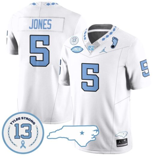 JJ Jones Jersey #5 North Carolina Tar Heels Vapor College Football Stitched White