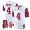 Jalen Milroe Jersey #4 Alabama Crimson Tide Vapor College Football Limited Stitched Crimson Sleeves