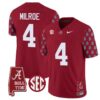 Jalen Milroe Jersey #4 Alabama Crimson Tide Vapor College Football Limited Stitched Crimson