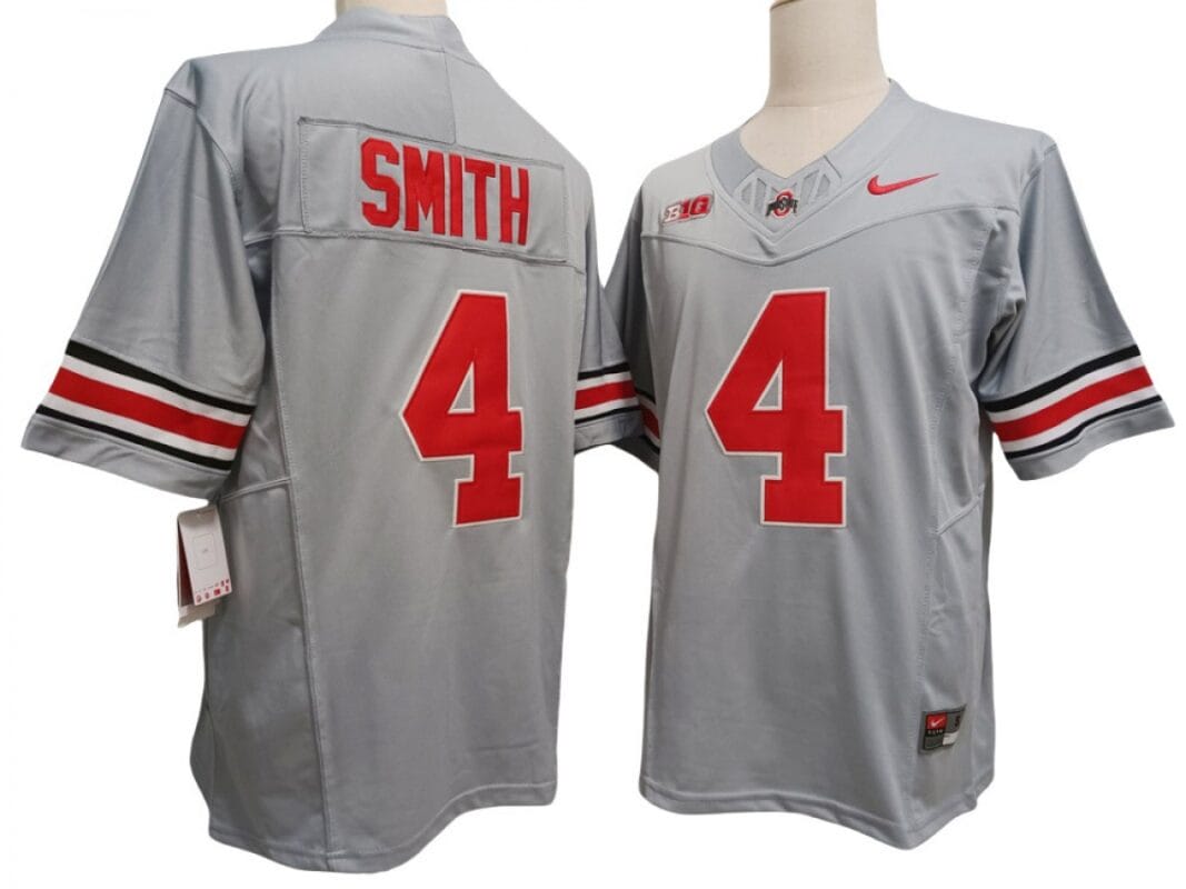 Jeremiah Smith Jersey #4 Ohio State Buckeyes Vapor F.U.S.E. Football Limited Gray 8 Jeremiah Smith Jersey #4 Ohio State Buckeyes Vapor F.U.S.E. Football Limited Gray
