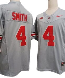 Jeremiah Smith Jersey #4 Ohio State Buckeyes Vapor F.U.S.E. Football Limited Gray