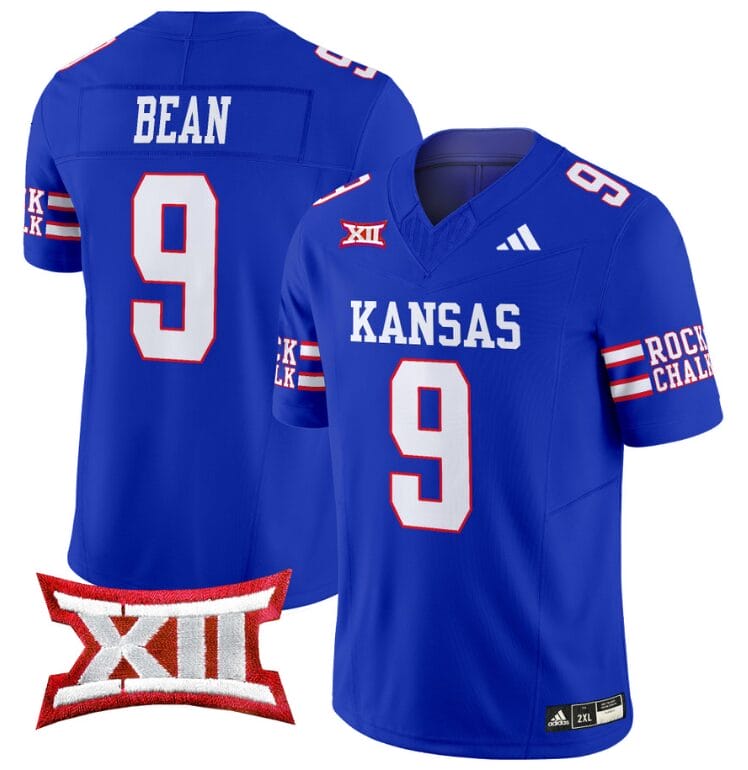 Jason Bean Jersey #9 Kansas Jayhawks 2024 Vapor College Football Vapor Limited Royal 8 Jason Bean Jersey #9 Kansas Jayhawks 2024 Vapor College Football Vapor Limited Royal