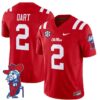 Jaxson Dart Jersey #2 Ole Miss Rebels Vapor Limited College Football Stitched Red