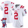 Jaxson Dart Jersey #2 Ole Miss Rebels Vapor Limited College Football Stitched White