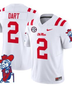 Jaxson Dart Jersey #2 Ole Miss Rebels Vapor Limited College Football Stitched White