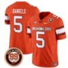 Kendal Daniels Jersey #5 Oklahoma State Cowboys Leslie O'neal Patch Vapor Limited College Football Stitched Orange