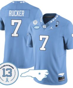 Kaimon Rucker Jersey #7 North Carolina Tar Heels Vapor College Football Stitched Blue