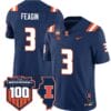 Kaden Feagin Jersey #3 Illinois Fighting Vapor Limited College Football Stitched Navy