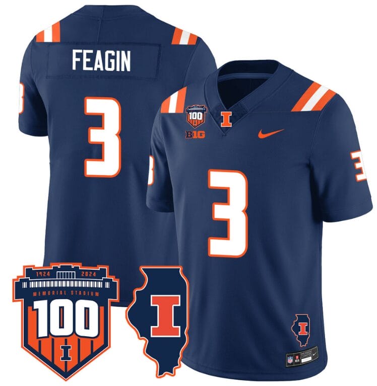 Kaden Feagin Jersey #3 Illinois Fighting Vapor Limited College Football Stitched Navy 8 Kaden Feagin Jersey #3 Illinois Fighting Vapor Limited College Football Stitched Navy