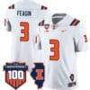 Kaden Feagin Jersey #3 Illinois Fighting Vapor Limited College Football Stitched White