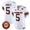 Kendal Daniels Jersey #5 Oklahoma State Cowboys Leslie O'neal Patch Vapor Limited College Football Stitched White