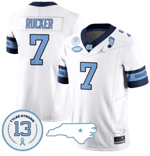 Kaimon Rucker Jersey #7 North Carolina Tar Heels Vapor College Football Stitched Alternate White